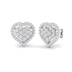 1.1 Carat D-E/VS Lab Grown Diamond Cluster Earring 9k White Gold Ready To Ship