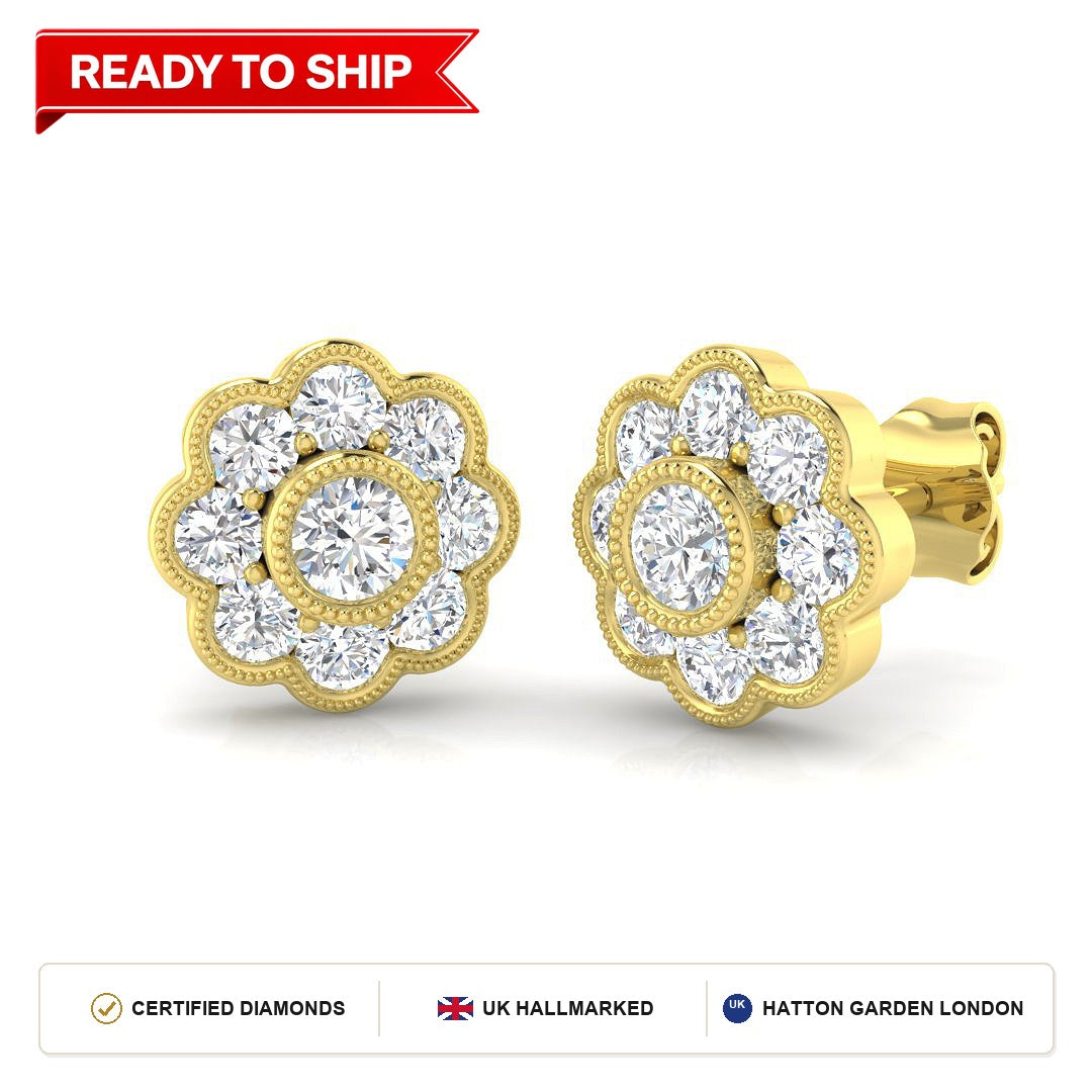 Lab grown diamond earring