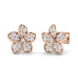 Beautiful 0.50Ct Diamond Flower Stud Earrings in White Gold