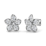 Beautiful 0.50Ct Diamond Flower Stud Earrings in White Gold