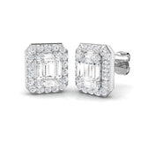 0.87ct Natural Diamond Round Cut Stud Earrings in 9K White Gold