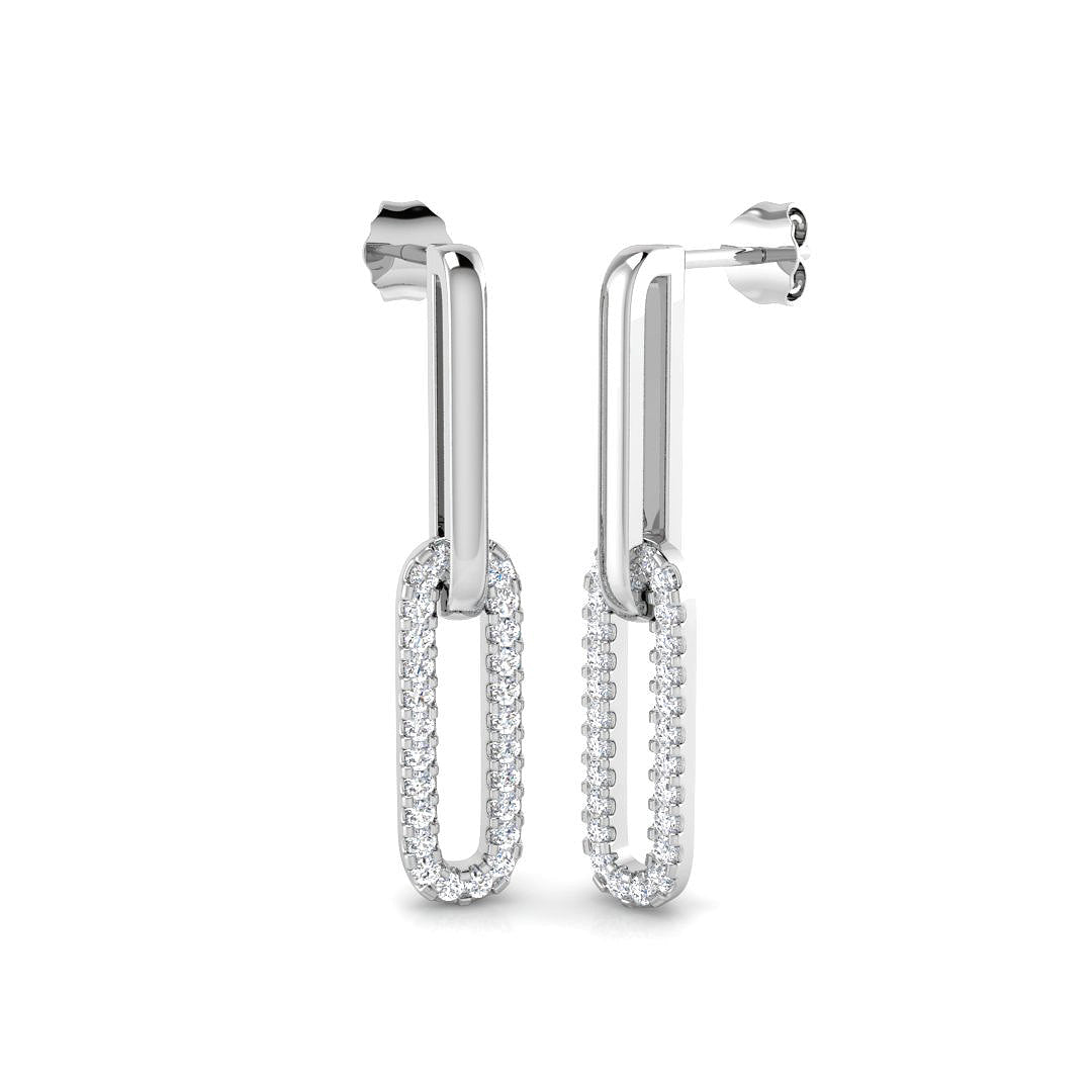 Barney Gold Drop & Trilogy Diamond Earrings - 0.5ct Luxury Jewelry