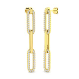 Birch Gold Drop & Trilogy Diamond Earrings - 1ct Luxury Style