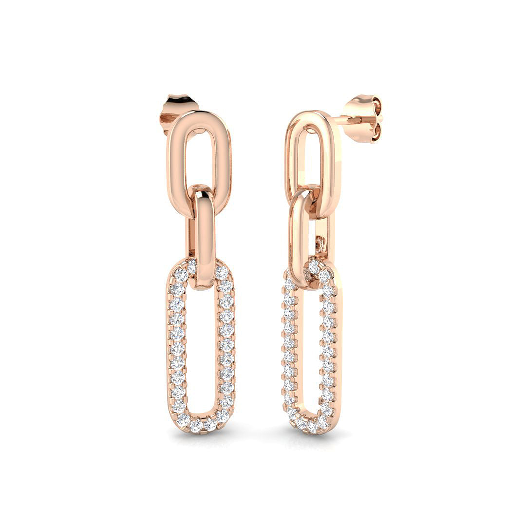 Bath Gold Drop & Trilogy Diamond Earrings | 0.5ct Luxury Jewelry