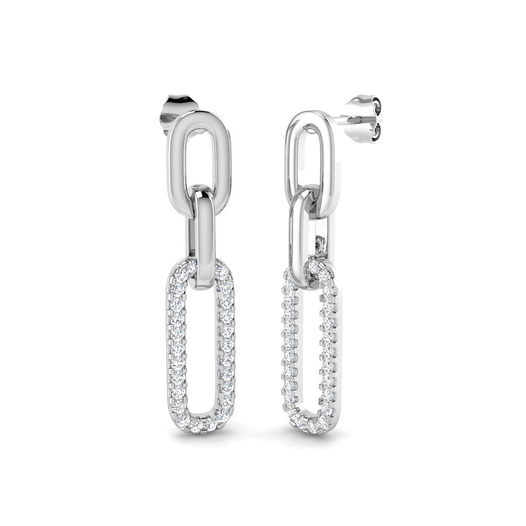 Bath Gold Drop & Trilogy Diamond Earrings | 0.5ct Luxury Jewelry
