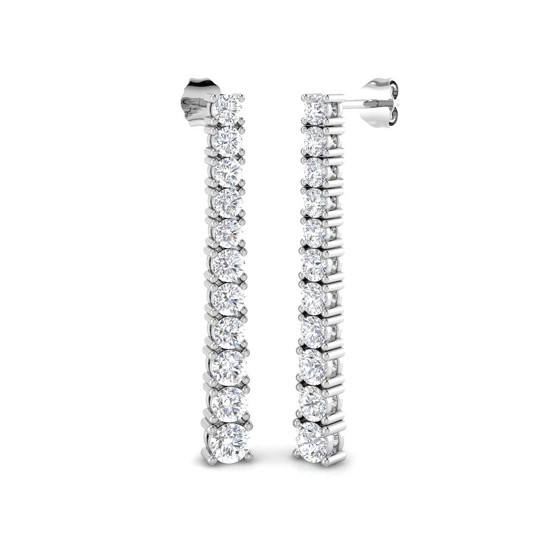 2.62ct Lab Diamond Round Cut Stud Earrings in 9K White Gold