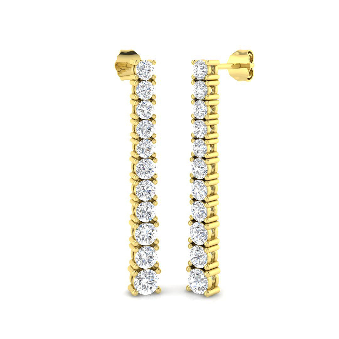 2.62ct Lab Diamond Round Cut Stud Earrings in 9K Yellow Gold