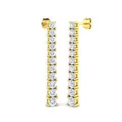 2.7 Carat D-E/VS Lab Grown Diamond Drop & Trilogy Earring 9k Yellow Gold Ready To Ship