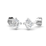 0.75 Ct DE/VVS Lab Grown Round Cut Diamond Stud Earring | Prong Set