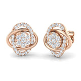 Exquisite 0.50Ct Diamond Love Knot Stud Earrings in White Gold