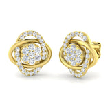 Exquisite 0.50Ct Diamond Love Knot Stud Earrings in White Gold