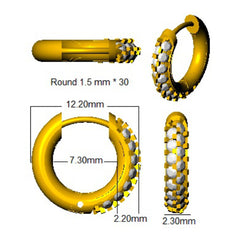 0.40 Carat D-E/VS Lab Grown Diamond Hoops Earring 9k Yellow Gold Ready To Ship