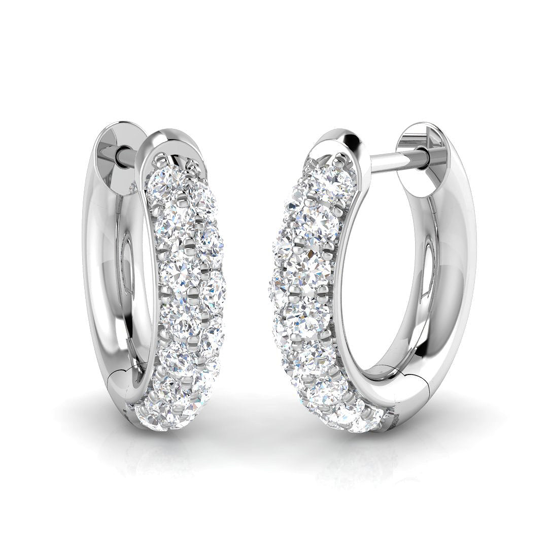 0.40 Carat D-E/VS Lab Grown Diamond Hoops Earring 9k White Gold Ready To Ship