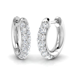 0.40 Carat D-E/VS Lab Grown Diamond Hoops Earring 9k White Gold Ready To Ship