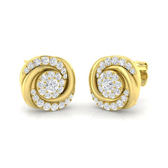 0.5 Carat D-E/VS Lab Grown Diamond Fancy Earring 9k Yellow Gold Ready To Ship