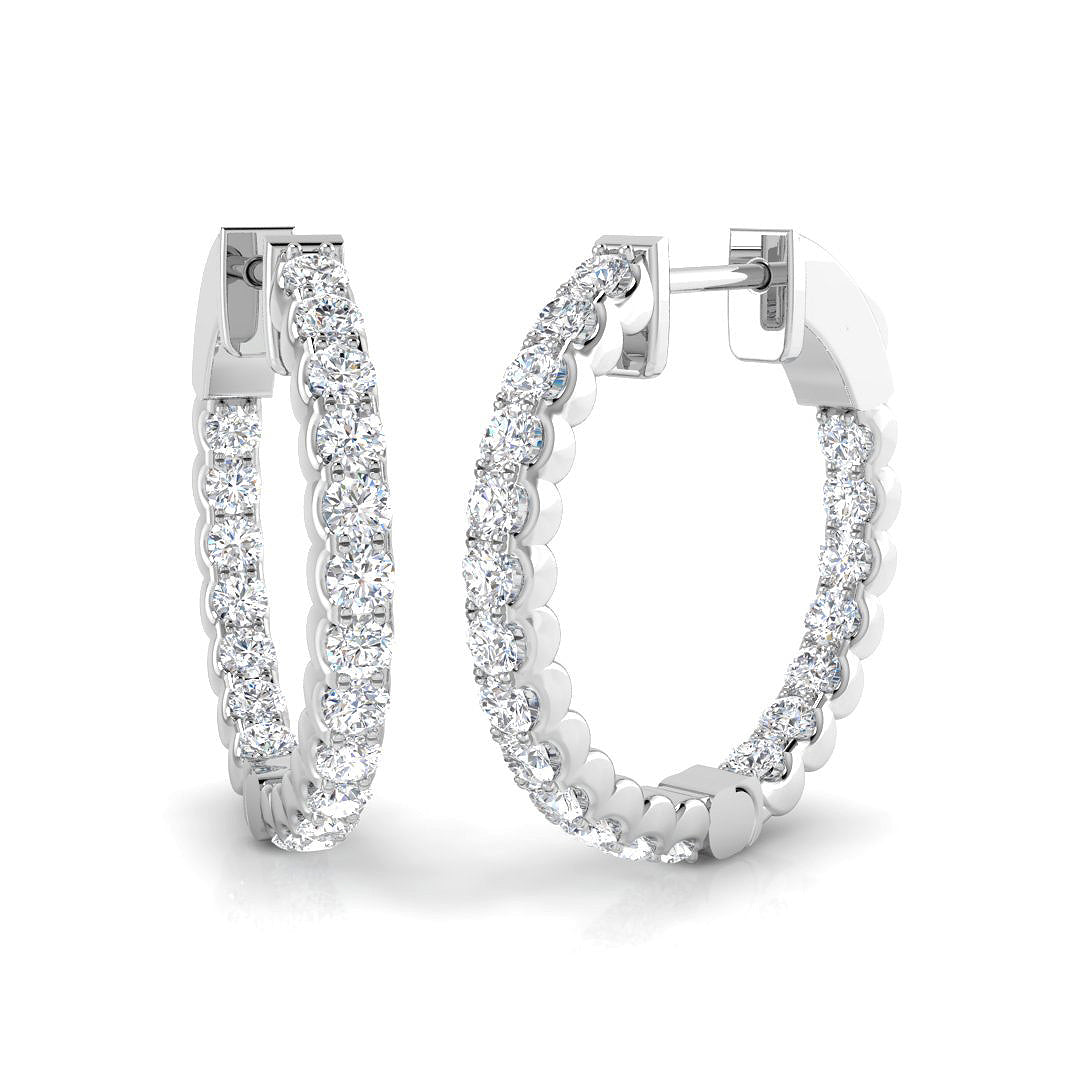 Hoop Earrings - Erfny 1.25ct Round Cut