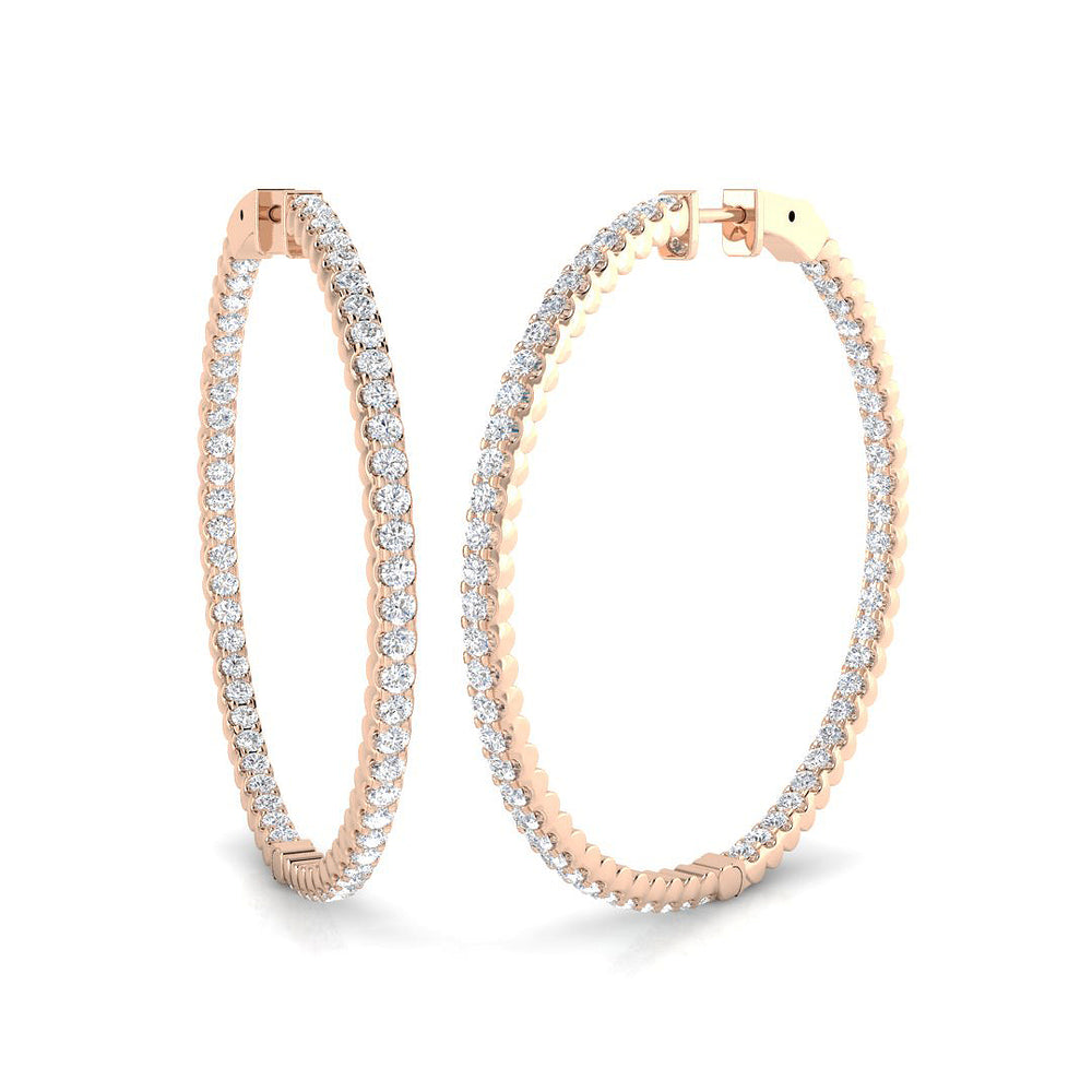 Hoop Earrings - Erfoy 3ct Round Cut