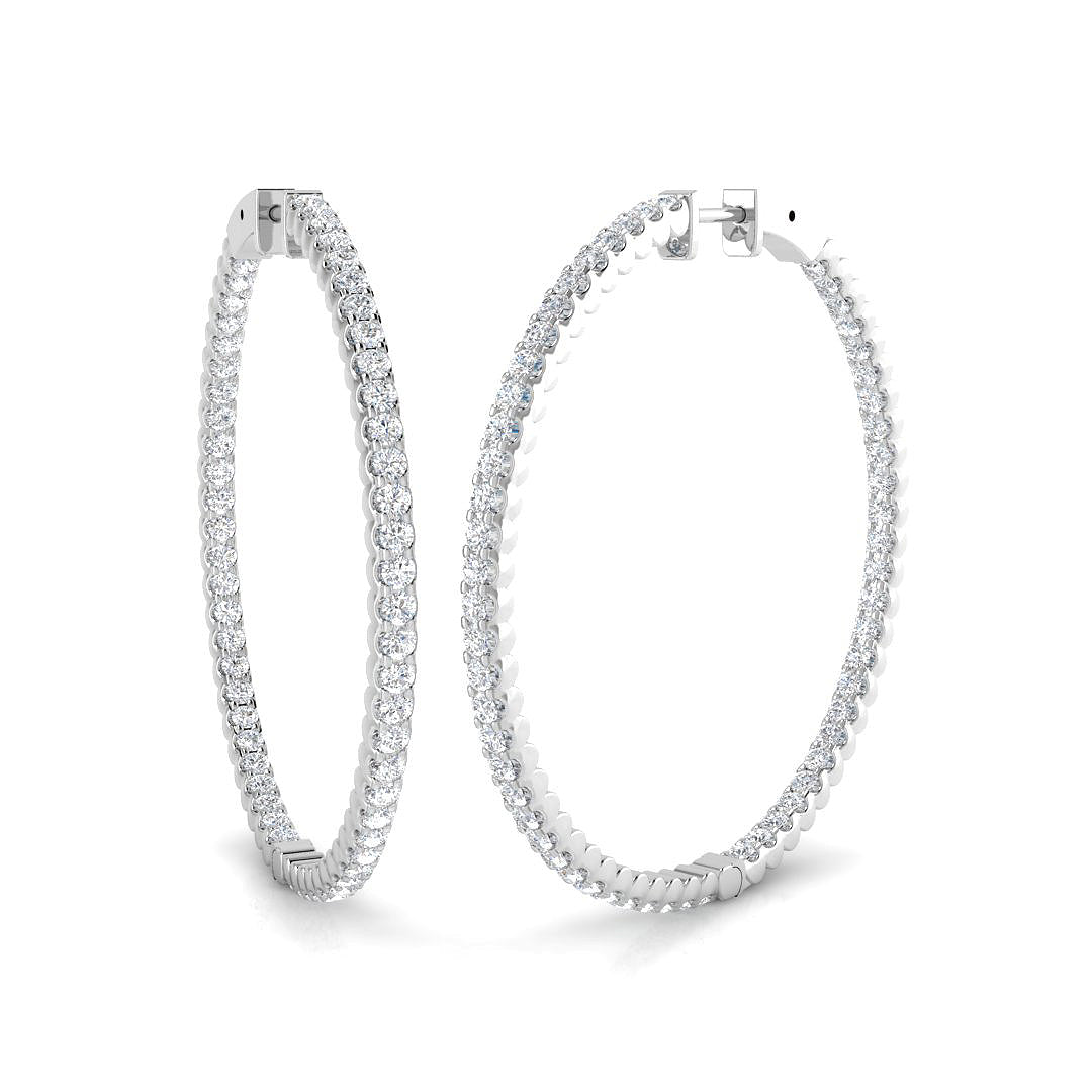 Hoop Earrings - Erfoy 3ct Round Cut