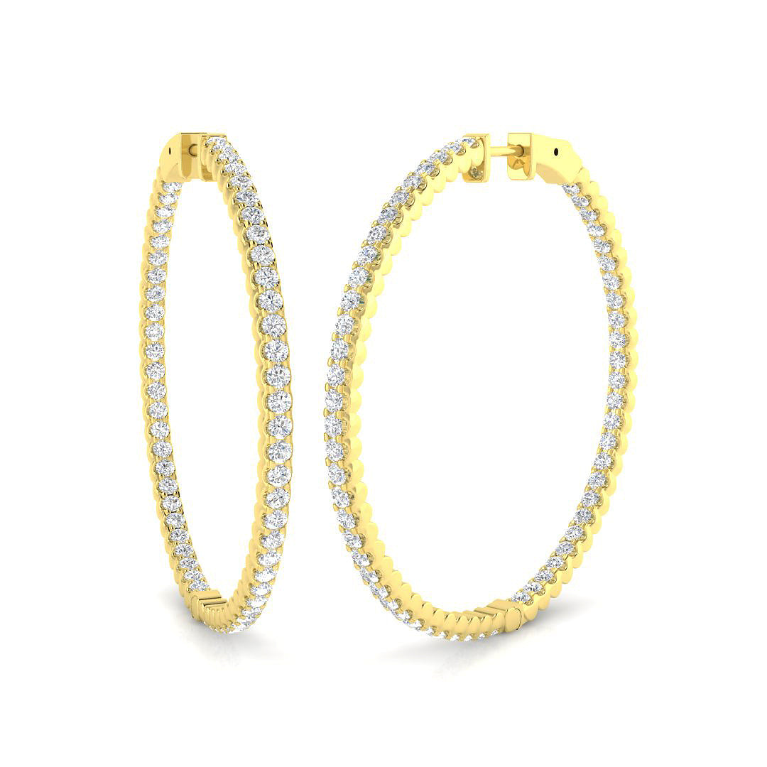 Hoop Earrings - Erfoy 3ct Round Cut