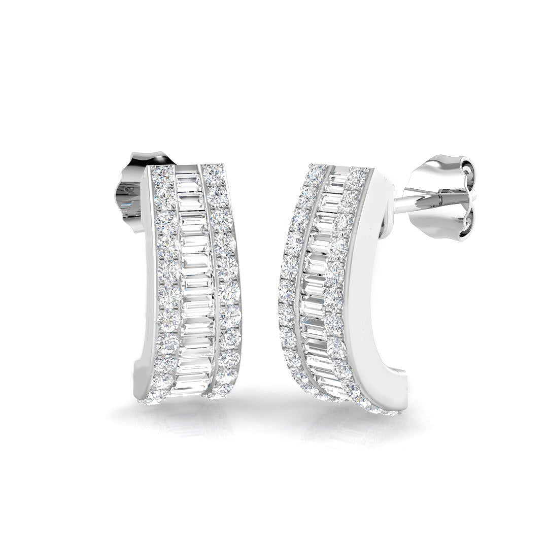 Drop Earrings with Heart Shape Diamond Cluster | 2.5ct Gold