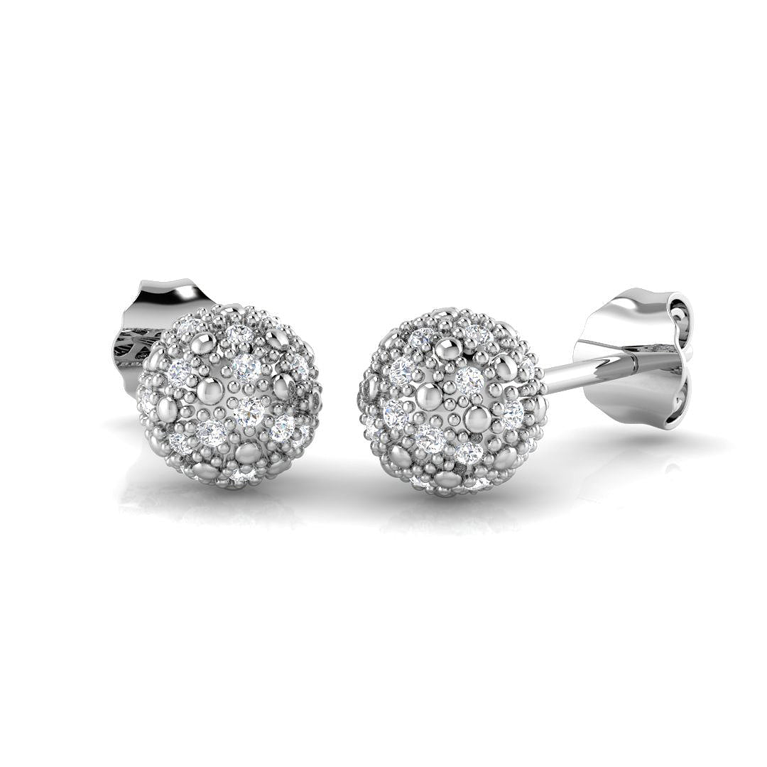 Stunning 0.25Ct Diamond Ball Stud Earrings in White Gold