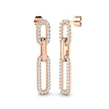 Bexly 1ct Gold Drop & Trilogy Diamond Earrings - Luxury Fine Jewelry