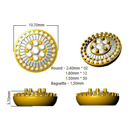 1ct to 1.75ct Gold Baguette and Brilliant Diamond Earrings