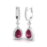 Hoop Earrings - Trophy 4.5ct Pink Pear Diamond Gold