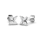 Stud Earrings with Marquise Cut Diamond Floral Cluster
