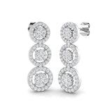 Trooy 1ct Gold Drop & Trilogy Diamond Earrings - Elegant Jewelry Design