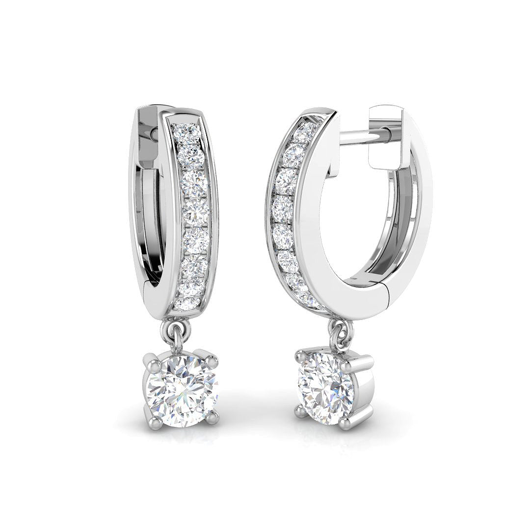 Sippy Luxury Gold Drop & Trilogy Diamond Earrings, Elegant Gemstone Jewelry
