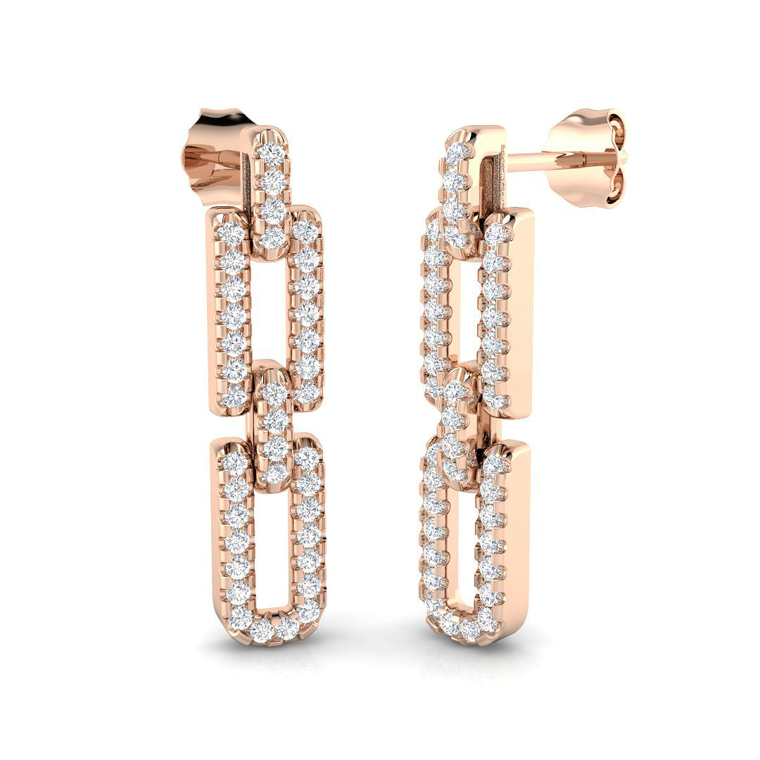 Blake Gold Drop & Trilogy Diamond Earrings - 0.5ct Luxury Jewelry