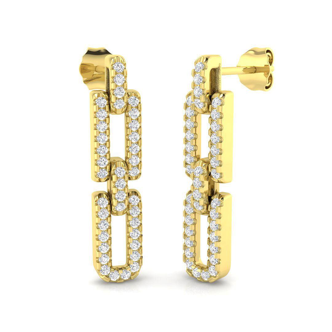 Blake Gold Drop & Trilogy Diamond Earrings - 0.5ct Luxury Jewelry