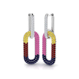 Hoop Earrings - Starry Luxury 3.5ct Multi-Gemstone Gold