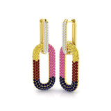Hoop Earrings - Starry Luxury 3.5ct Multi-Gemstone Gold