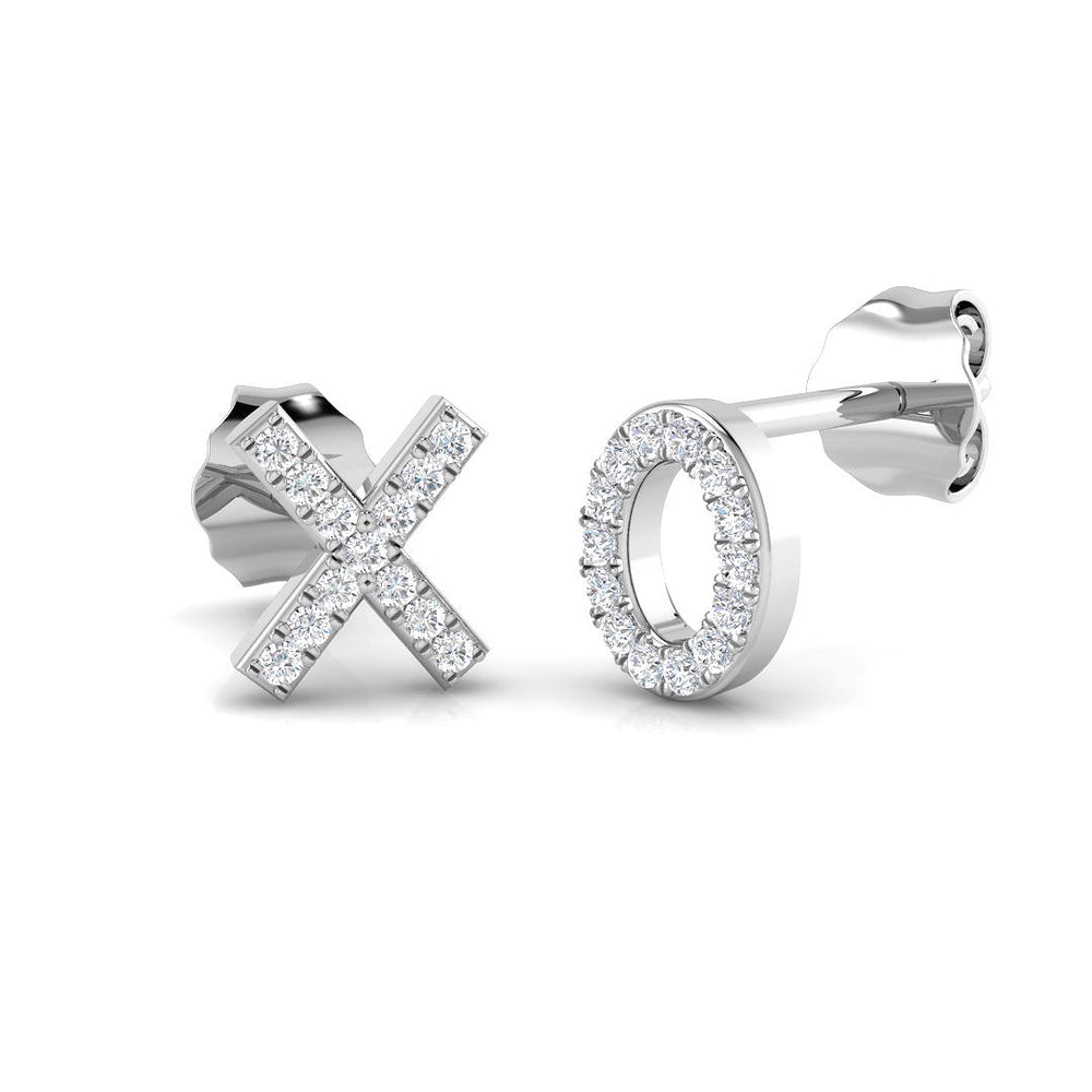 0.07ct Natural Diamond Round Cut Stud Earrings in 9K White Gold