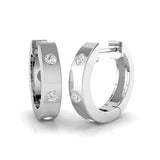 9ct White Gold 0.19ct Lab Grown Diamond Hoop Earrings