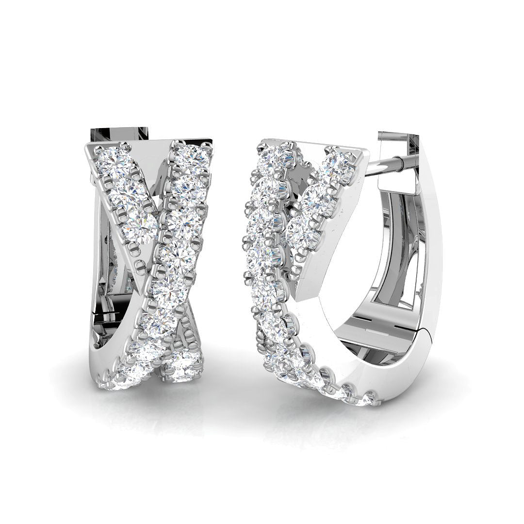 Hoop Earrings - Swirly 0.33ct Elegant Diamond Sparkle