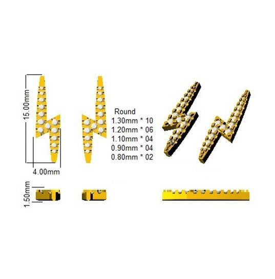 Luxury Gold Diamond Shape Earrings | Trohy Collection | 0.15-0.2ct
