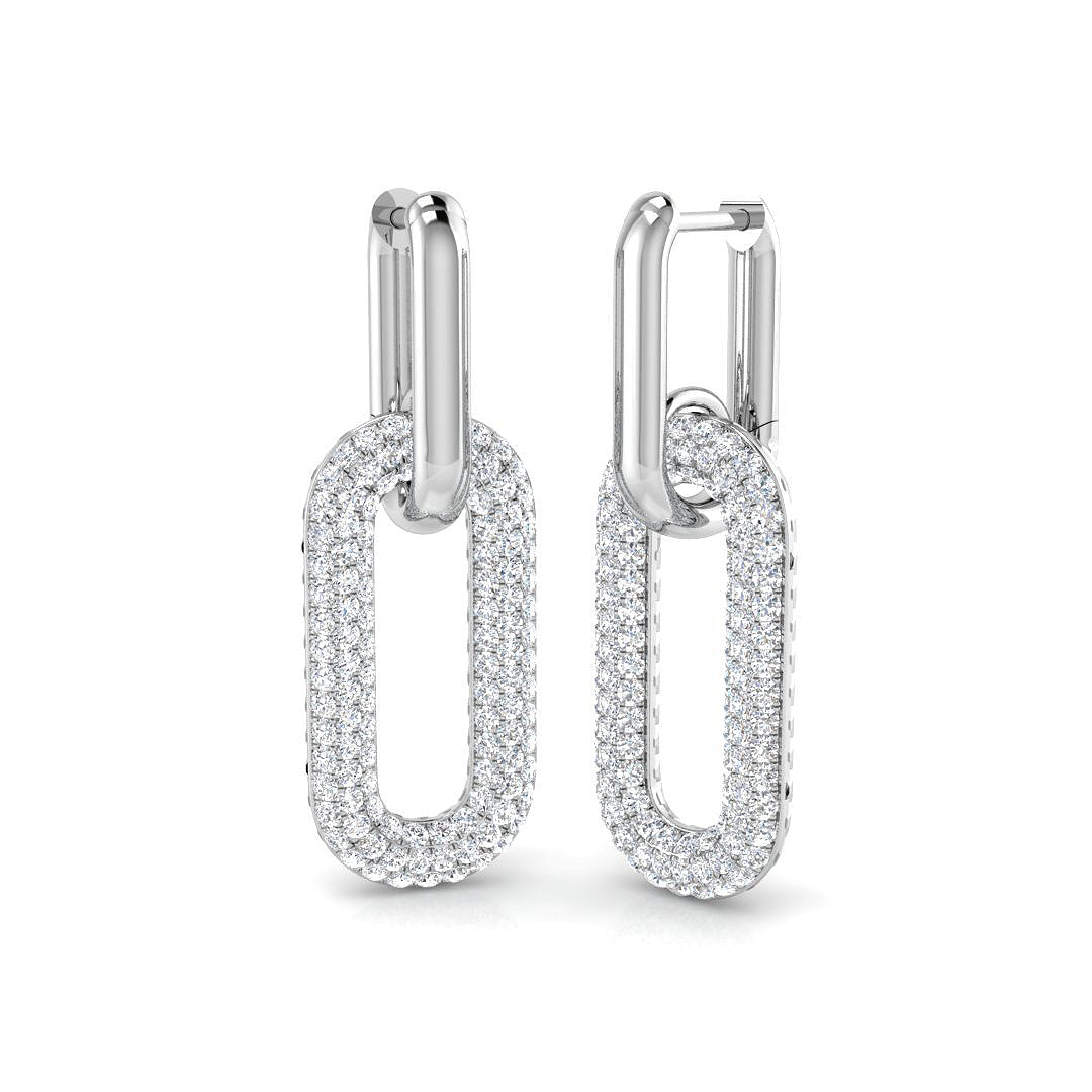 Spunky Gold Drop & Trilogy Diamond Earrings - 1.5ct to 2.5ct Luxury