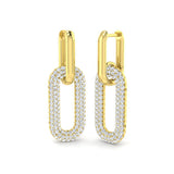 Spunky Gold Drop & Trilogy Diamond Earrings - 1.5ct to 2.5ct Luxury