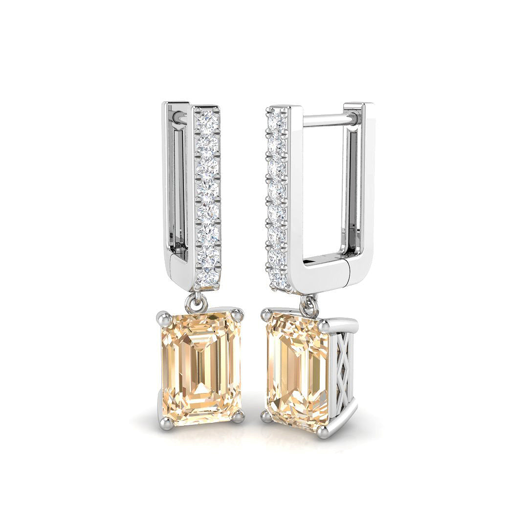 Elegant Gold Colour Hoop Diamond Earrings - Taggy Collection, 1.75ct-2.5ct