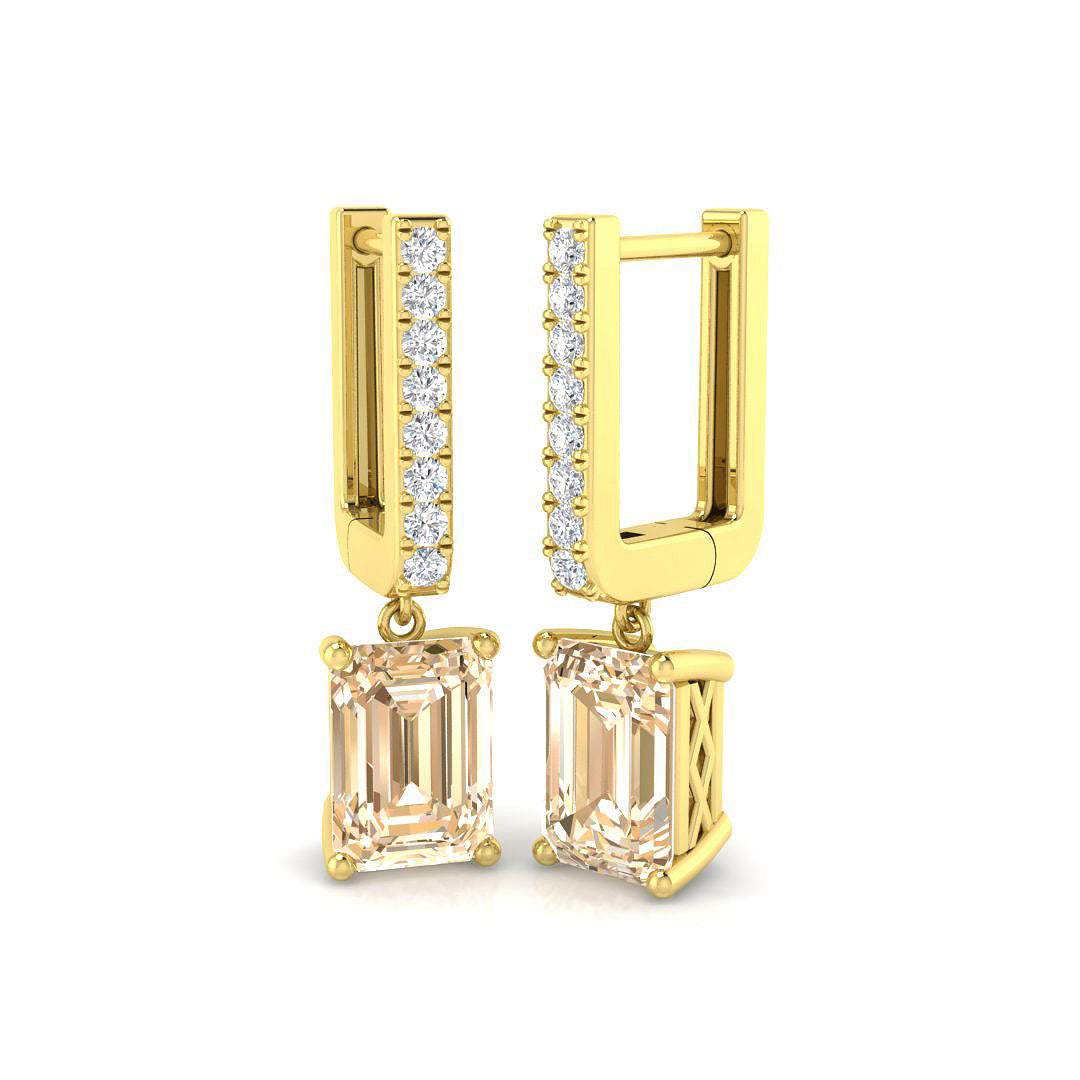 Elegant Gold Colour Hoop Diamond Earrings - Taggy Collection, 1.75ct-2.5ct