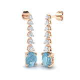 Tatty Aquamarine & Gold Luxury Diamond Earrings - 3ct to 8ct Elegance