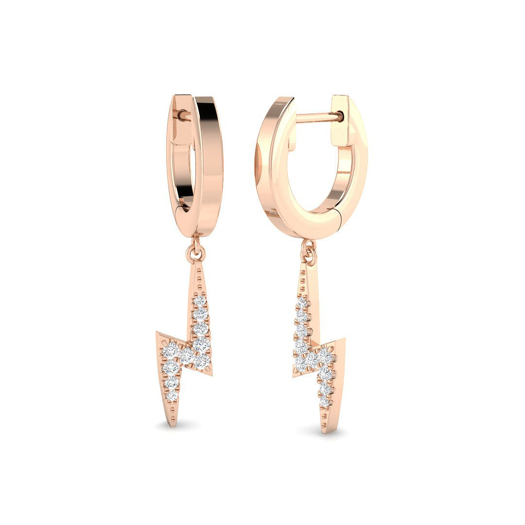 "Elegant Tulny Gold Drop & Trilogy Diamond Earrings - 0.1ct Luxury"