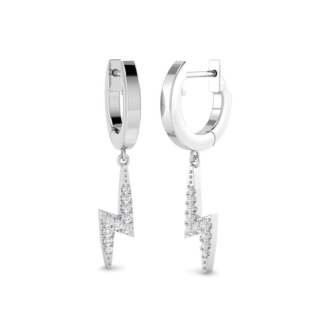 "Elegant Tulny Gold Drop & Trilogy Diamond Earrings - 0.1ct Luxury"