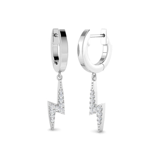 "Elegant Tulny Gold Drop & Trilogy Diamond Earrings - 0.1ct Luxury"