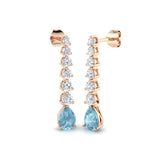 "Teeny Aquamarine Gold Diamond Earrings - Luxury 1.75ct to 5ct Delight"