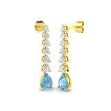 "Teeny Aquamarine Gold Diamond Earrings - Luxury 1.75ct to 5ct Delight"