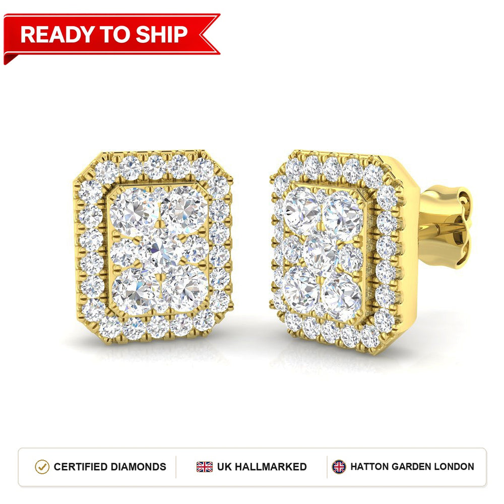 Lab grown diamond earring